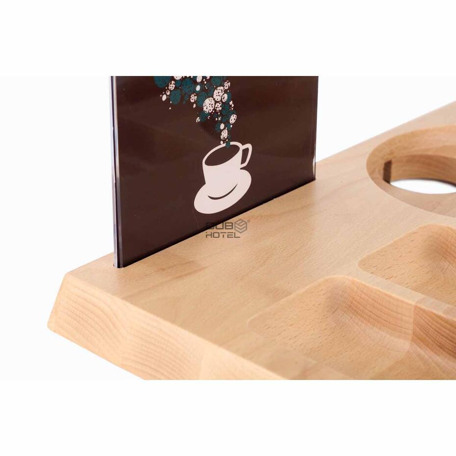 Natural Wood Tray SIGNUM With Star Kettle